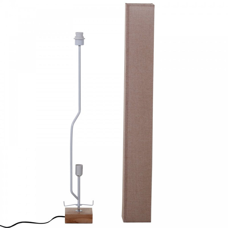 HOMCOM Linen Shade Tall Floor Lamp Beige