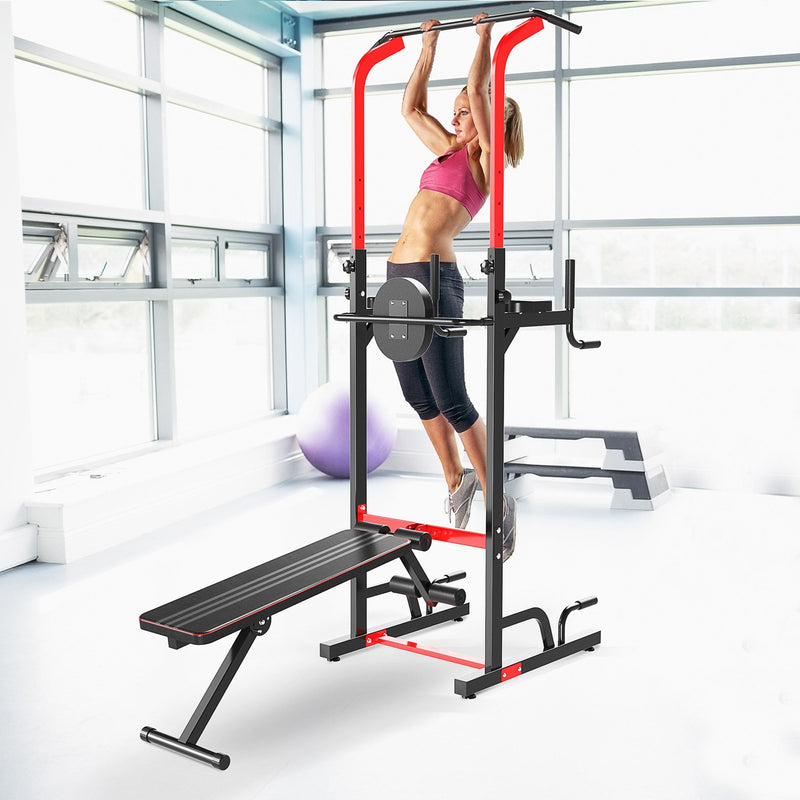Pull Up Bar Power Tower Station for Home Gym Traning Workout Equipment With Sit Up Bench