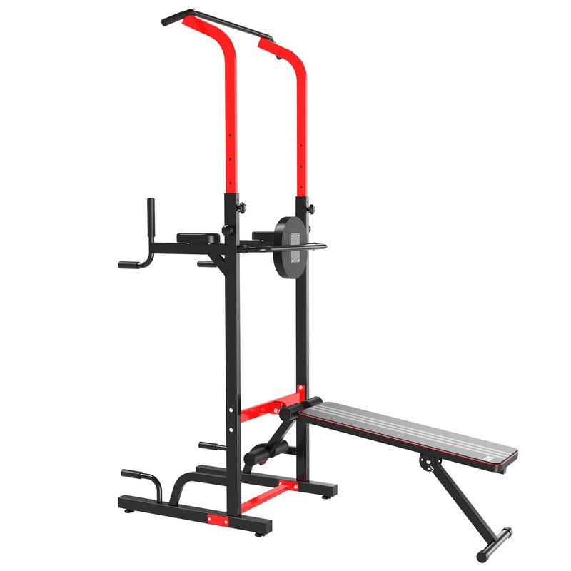 Pull Up Bar Power Tower Station for Home Gym Traning Workout Equipment With Sit Up Bench