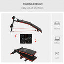 Steel Foldable Home Core Workout Bench Red/Black