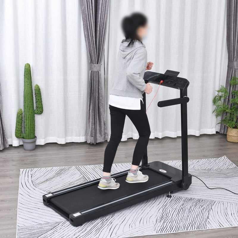 600W Foldable Steel Motorised Treadmill Black