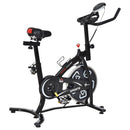Steel Stationary Bike 8-Level Belt Driven Exercise Bike w/ LCD Monitor Black