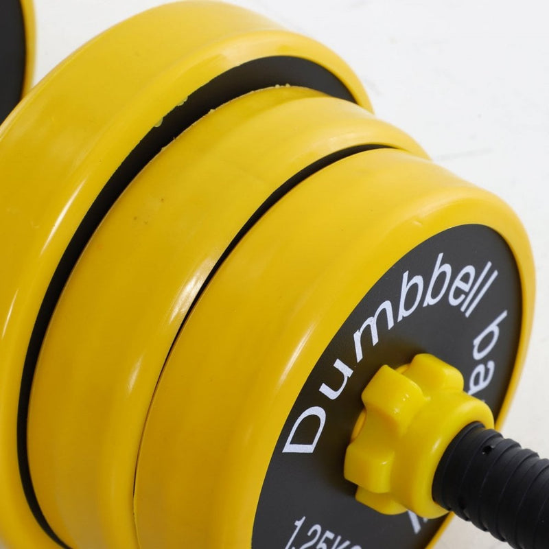 20KGS Dumbbell & Barbell  Adjustable Set Plate Bar Clamp Rod Home Gym Sports Area Exercise Ergonomic Fitness