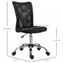 Vinsetto Mesh Ergonomic Home Office Chair w/ Wheels Black
