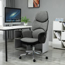 Vinsetto Padded Linen Ergonomic Home Office Chair w/ Wheels Grey