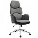 Vinsetto Padded Linen Ergonomic Home Office Chair w/ Wheels Grey