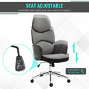 Vinsetto Padded Linen Ergonomic Home Office Chair w/ Wheels Grey