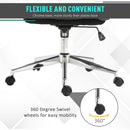 Vinsetto Padded Linen Ergonomic Home Office Chair w/ Wheels Grey