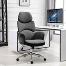 Vinsetto Padded Linen Ergonomic Home Office Chair w/ Wheels Grey
