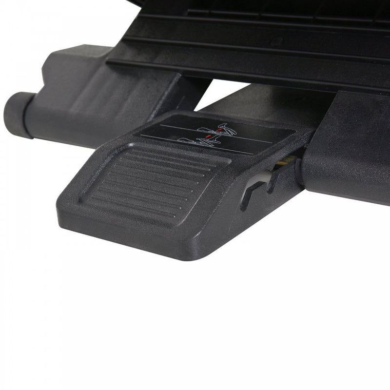 Adjustable Under-Desk Footrest Height Angle Tilt Anti-Slip Pads Thick Plastic Compact Circulation Posture Pressure Relief Home Work Comfort Health Black