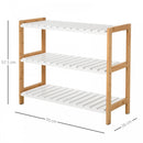 MDF 3-Tier Slatted Shoe Rack Brown/White