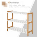 MDF 3-Tier Slatted Shoe Rack Brown/White