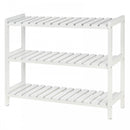 MDF 3-Tier Slatted Shoe Rack White
