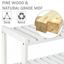 MDF 3-Tier Slatted Shoe Rack White