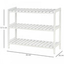 MDF 3-Tier Slatted Shoe Rack White