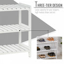 MDF 3-Tier Slatted Shoe Rack White