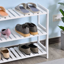 MDF 3-Tier Slatted Shoe Rack White