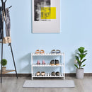 MDF 3-Tier Slatted Shoe Rack White