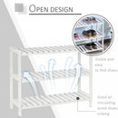 MDF 3-Tier Slatted Shoe Rack White