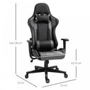 Vinsetto High Back Racing Gaming Chair Reclining 360-¦ Swivel Rocking Height Adjustable with Pillow and Build-in Lumbar Home Black PU Leather