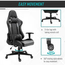 Vinsetto High Back Racing Gaming Chair Reclining 360-¦ Swivel Rocking Height Adjustable with Pillow and Build-in Lumbar Home Black PU Leather