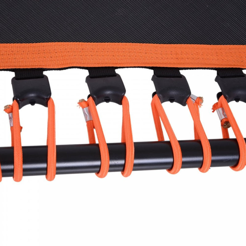 HOMCOM Mini Trampoline W/Adjustable Handle Bar, ?121.92 x 122-138H cm-Black/Orange