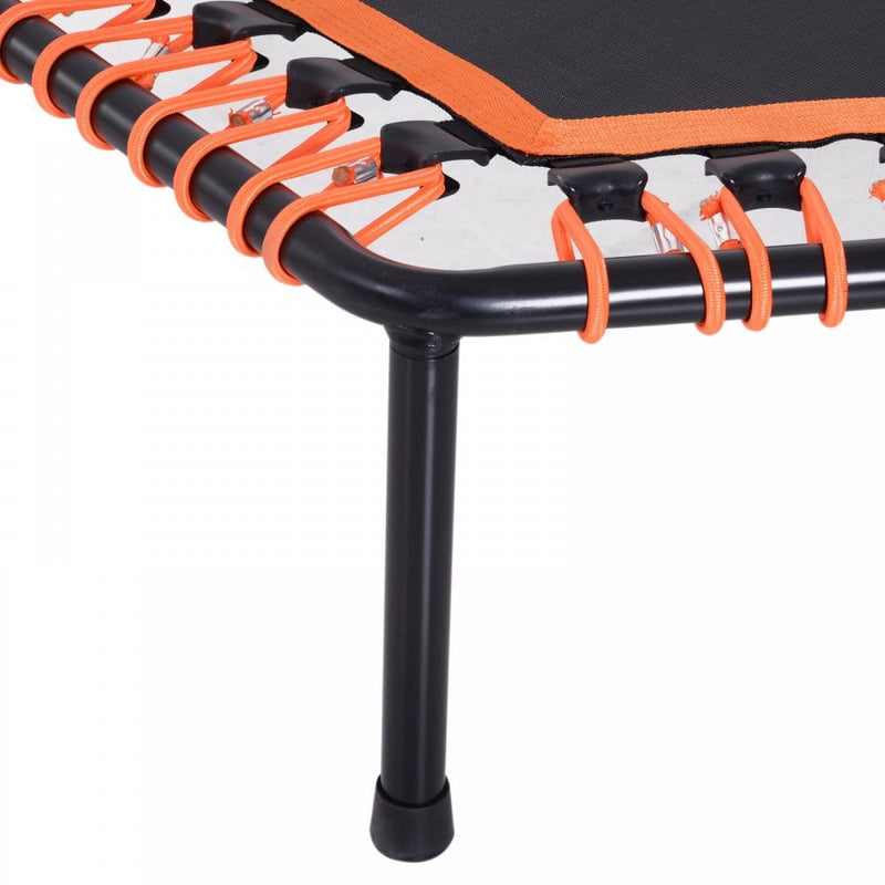 HOMCOM Mini Trampoline W/Adjustable Handle Bar, ?121.92 x 122-138H cm-Black/Orange
