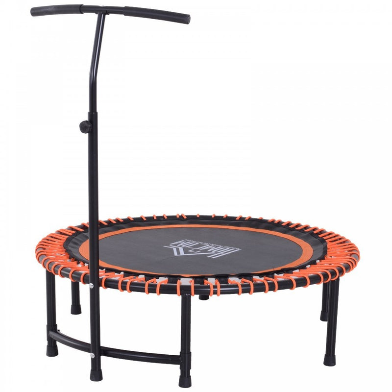 HOMCOM Mini Trampoline, ?114.3 x 122-138Hcm-Black/Orange