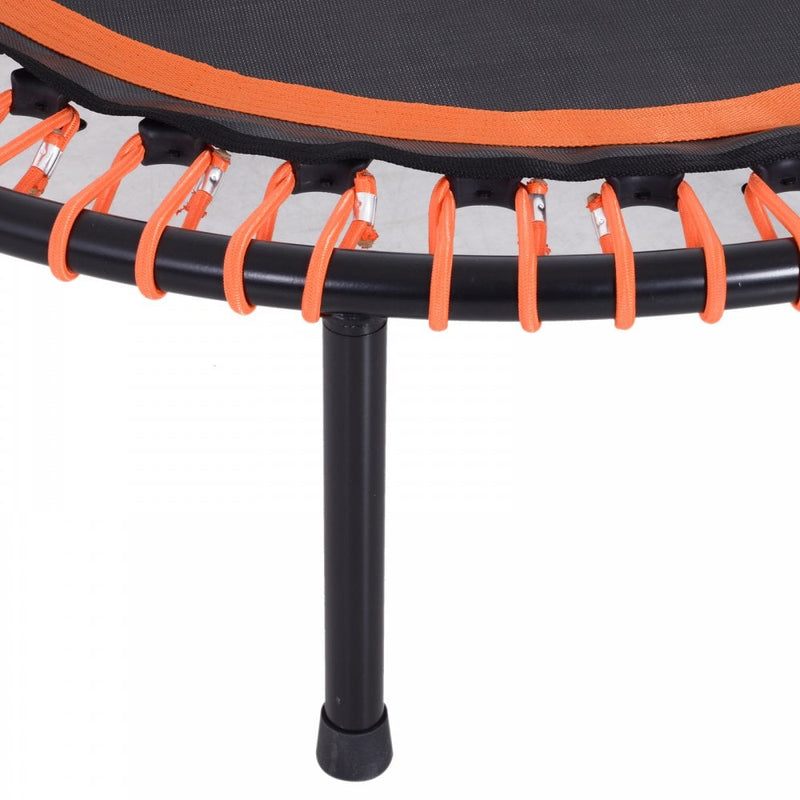 HOMCOM Mini Trampoline, ?114.3 x 122-138Hcm-Black/Orange