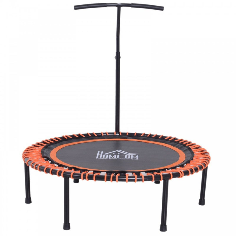 HOMCOM Mini Trampoline, ?114.3 x 122-138Hcm-Black/Orange