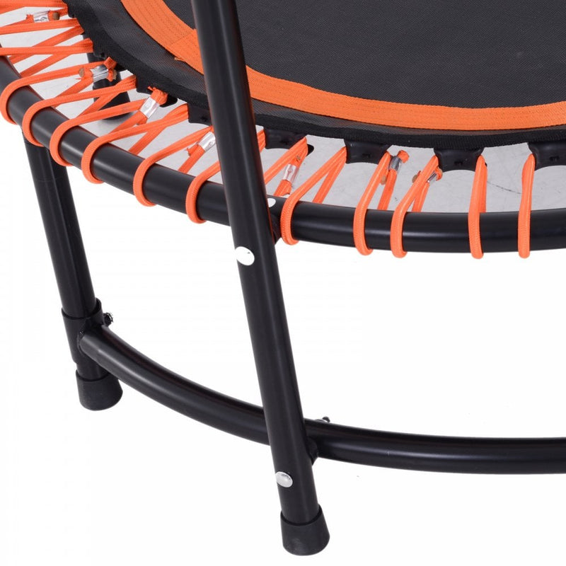 HOMCOM Mini Trampoline, ?114.3 x 122-138Hcm-Black/Orange