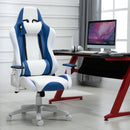 Vinsetto PU Leather LED Light Gaming Chair w/ Pillows Blue