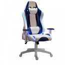 Vinsetto PU Leather LED Light Gaming Chair w/ Pillows Blue
