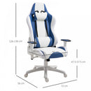 Vinsetto PU Leather LED Light Gaming Chair w/ Pillows Blue