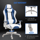 Vinsetto PU Leather LED Light Gaming Chair w/ Pillows Blue