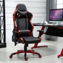Vinsetto Holographic Stripe Gaming Chair Ergonomic PU Leather High Back 360-¦ Swivel w/ 5 Wheels 2 Pillows Back Support Racing Reclining Black Red