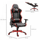 Vinsetto Holographic Stripe Gaming Chair Ergonomic PU Leather High Back 360-¦ Swivel w/ 5 Wheels 2 Pillows Back Support Racing Reclining Black Red