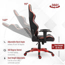 Vinsetto Holographic Stripe Gaming Chair Ergonomic PU Leather High Back 360-¦ Swivel w/ 5 Wheels 2 Pillows Back Support Racing Reclining Black Red