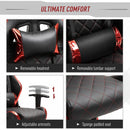 Vinsetto Holographic Stripe Gaming Chair Ergonomic PU Leather High Back 360-¦ Swivel w/ 5 Wheels 2 Pillows Back Support Racing Reclining Black Red
