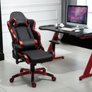 Vinsetto Holographic Stripe Gaming Chair Ergonomic PU Leather High Back 360-¦ Swivel w/ 5 Wheels 2 Pillows Back Support Racing Reclining Black Red