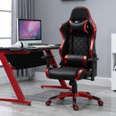 Vinsetto Holographic Stripe Gaming Chair Ergonomic PU Leather High Back 360-¦ Swivel w/ 5 Wheels 2 Pillows Back Support Racing Reclining Black Red