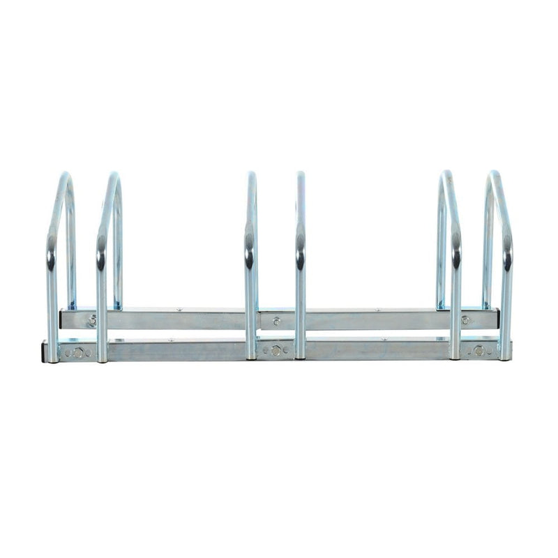 3-Bike Floor Bike Stand-Silver |