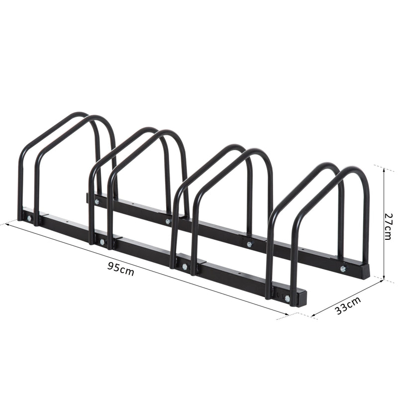 Bike Parking Rack, 95Lx33Wx27H cm, Steel-Black
