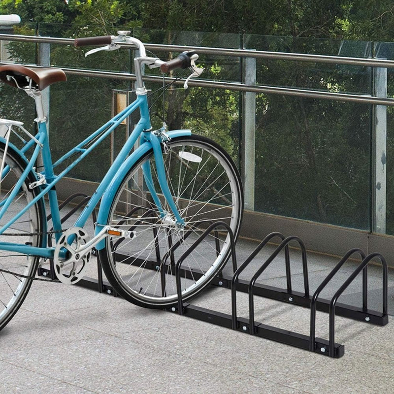 Bike Rack, 130Lx33Wx27H, Steel-Black