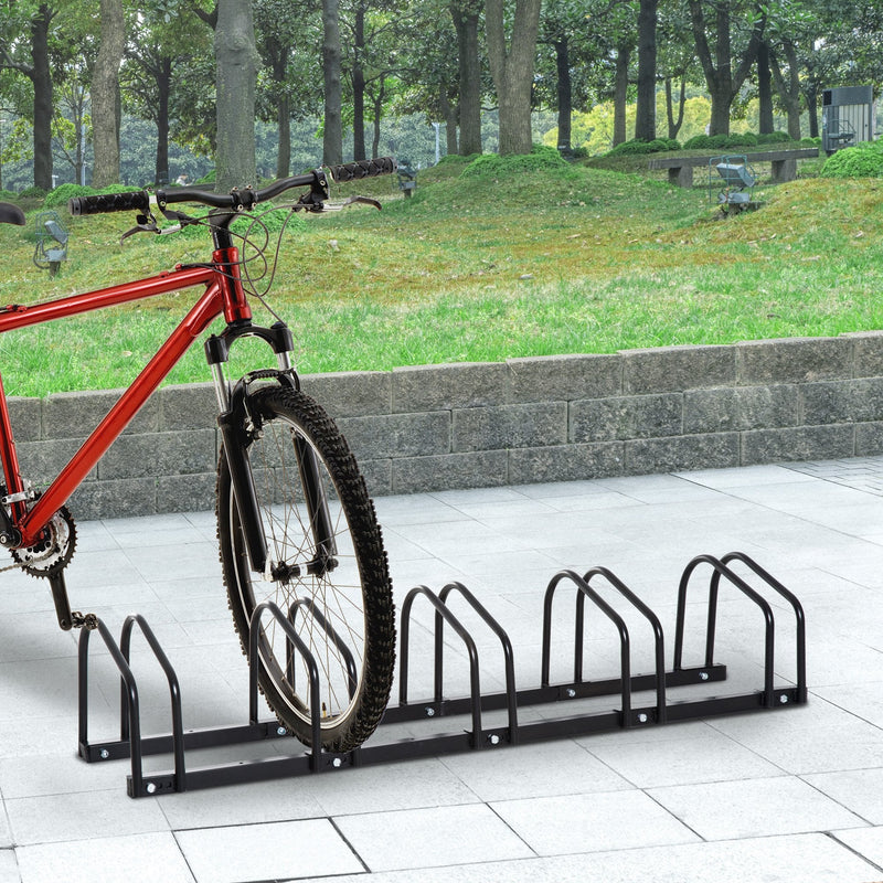 Bike Rack, 130Lx33Wx27H, Steel-Black