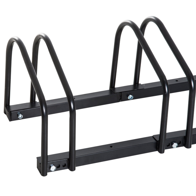 Bike Rack, 130Lx33Wx27H, Steel-Black