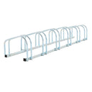 6-Bike Floor Parking Stand Rack or Wall Mount Bicycle Cycle Storage Locking Holder Steel Pipe-Silver