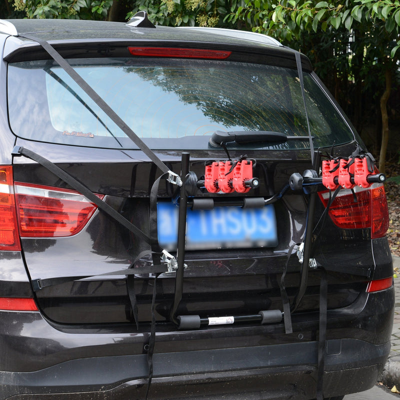Foldable 3-Bike Carrier Rack-Black/Red