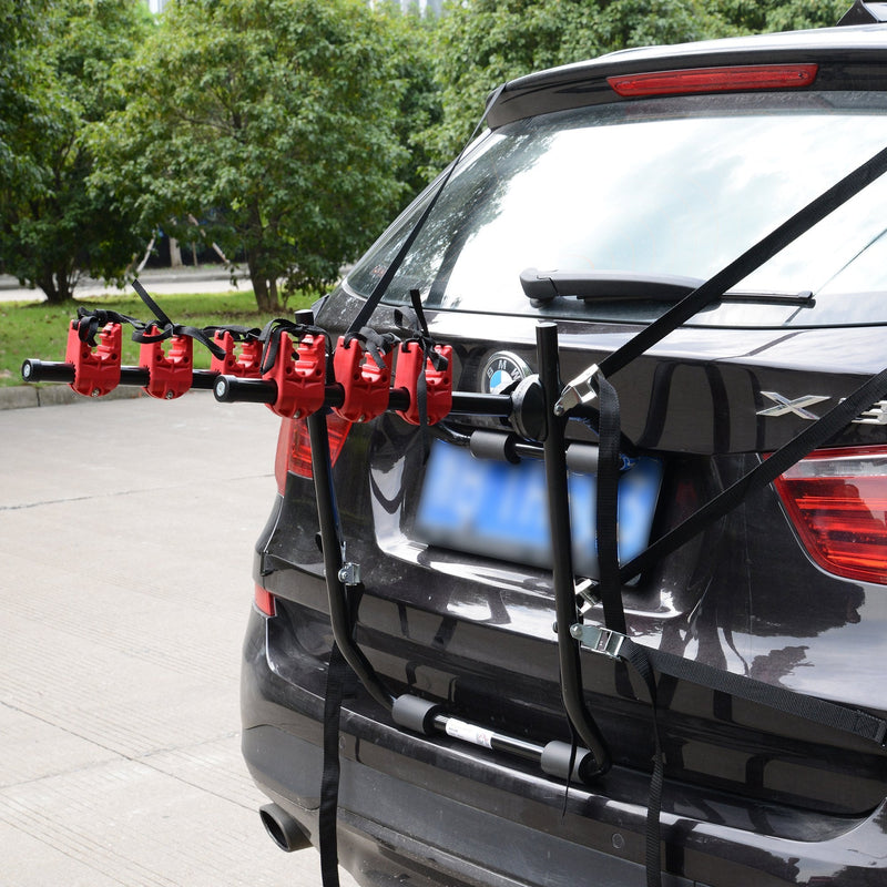 Foldable 3-Bike Carrier Rack-Black/Red
