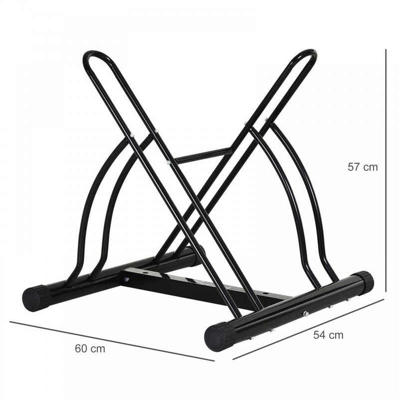 Steel Double-Sided Indoor Bike Rack Black